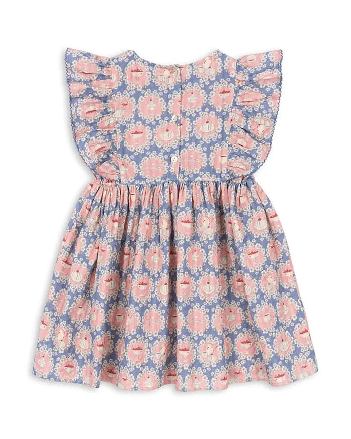 Konges Sløjd KIM FRILL DRESS GOTS Çocuk Pamuklu Elbise