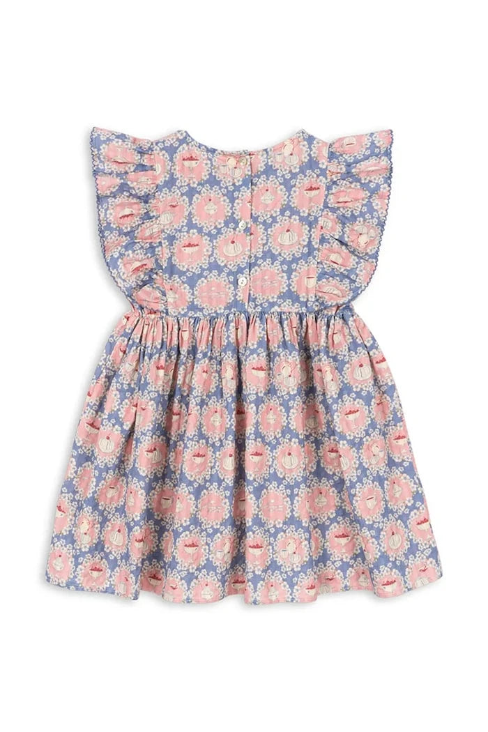 Konges Sløjd KIM FRILL DRESS GOTS Çocuk Pamuklu Elbise