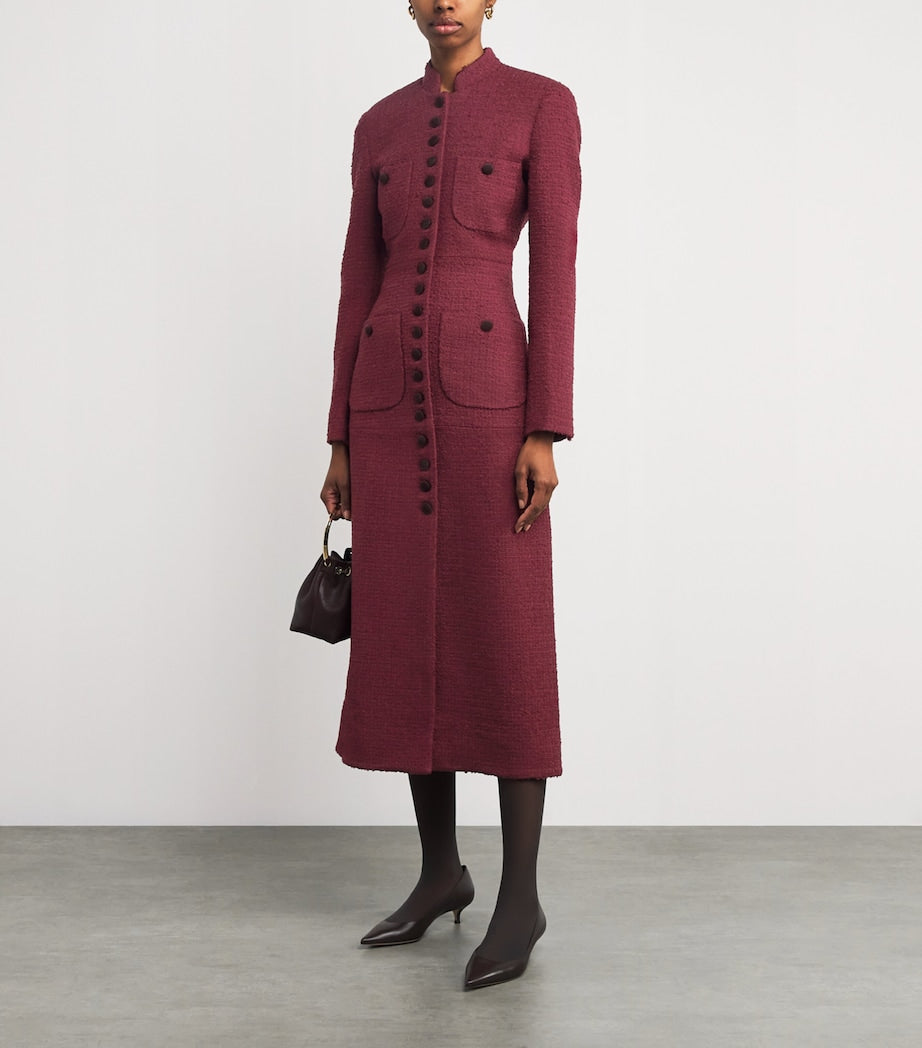 Liberowe Burgundy Wool-Blend Imperial Coat