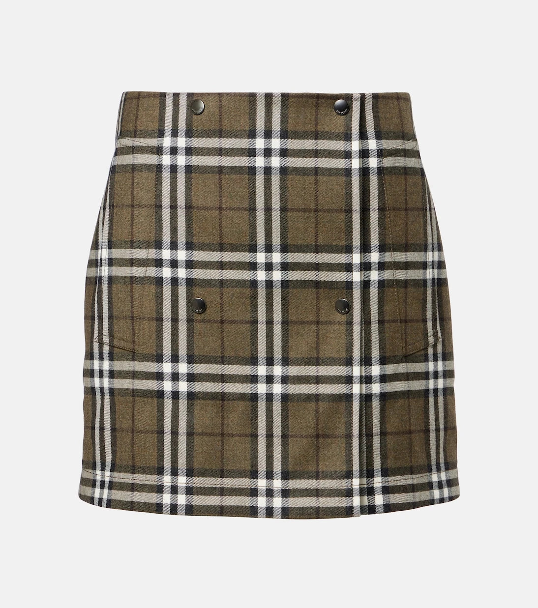 Burberry - تنورة قصيرة من صوف الكاروهات من Burberry