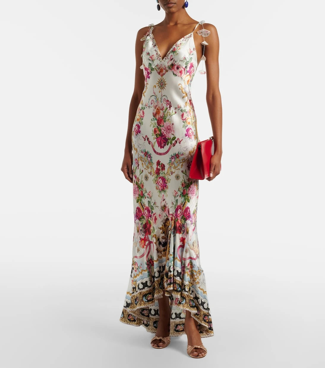 Camilla - Floral silk satin maxi dress