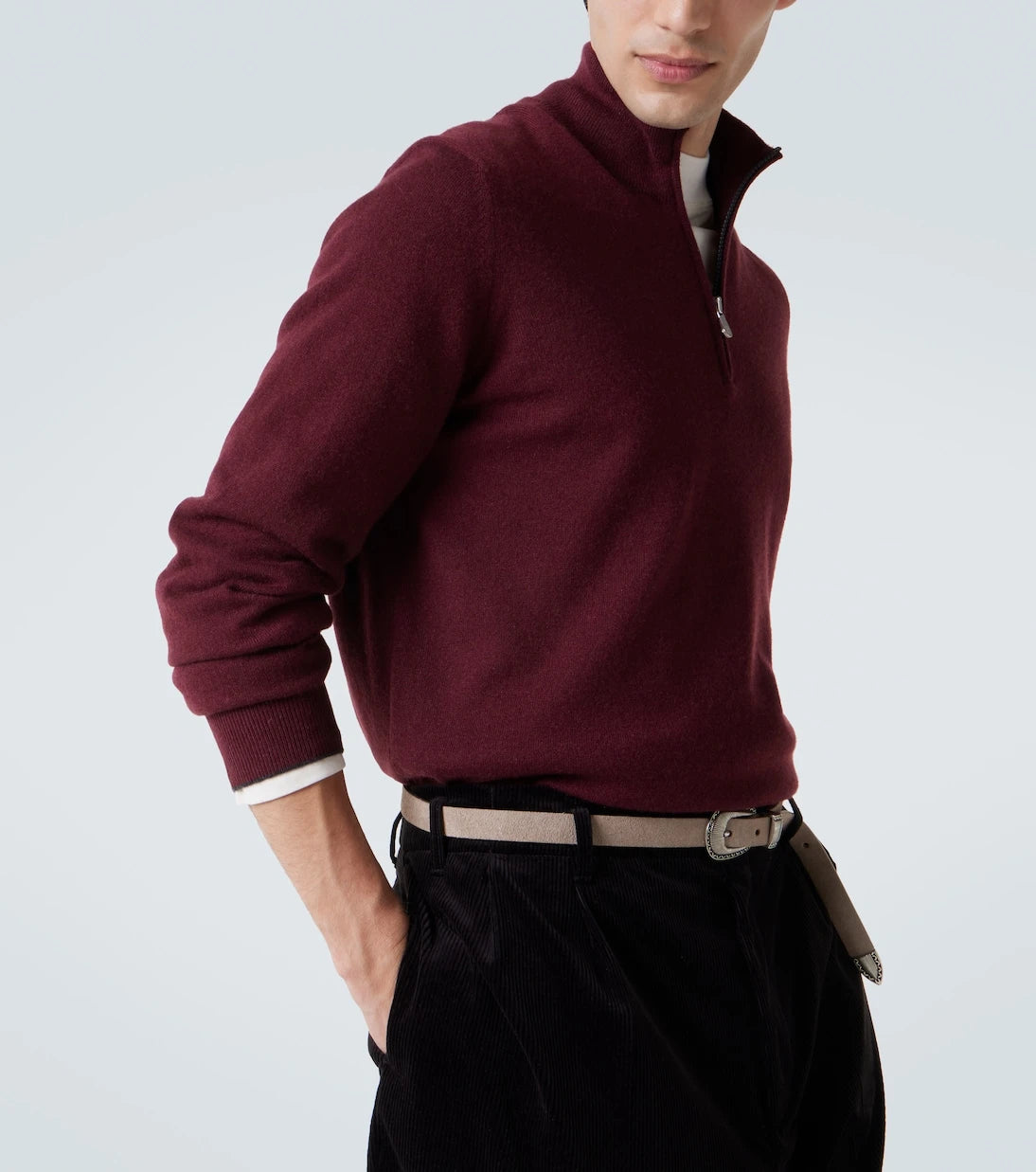 Brunello Cucinelli - سترة كشمير بنصف سحاب