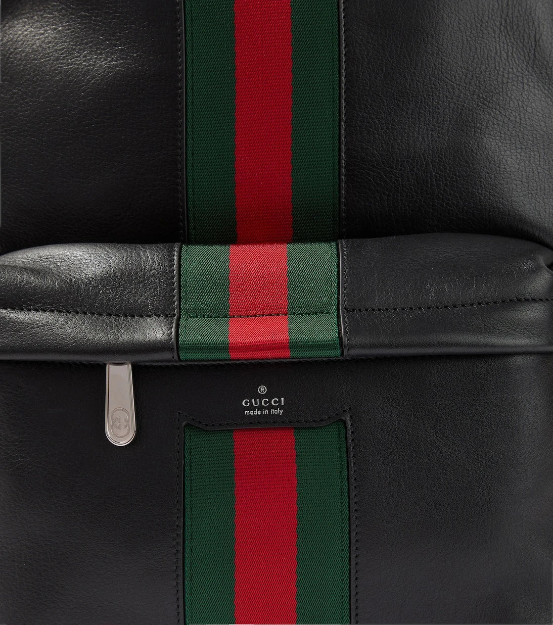 Gucci - Web Stripe leather backpack