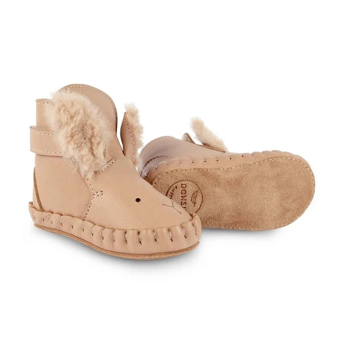 Бебешки кожени обувки Donsje Kapi Exclusive Booties Fluffy Bunny