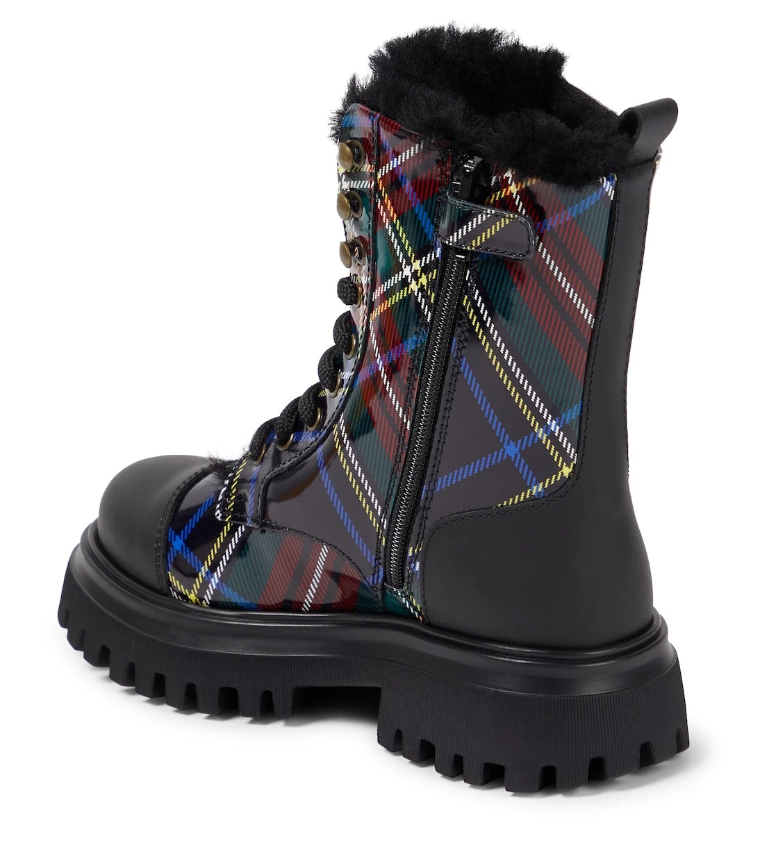 Dolce&Gabbana Kids - Checked leather boots
