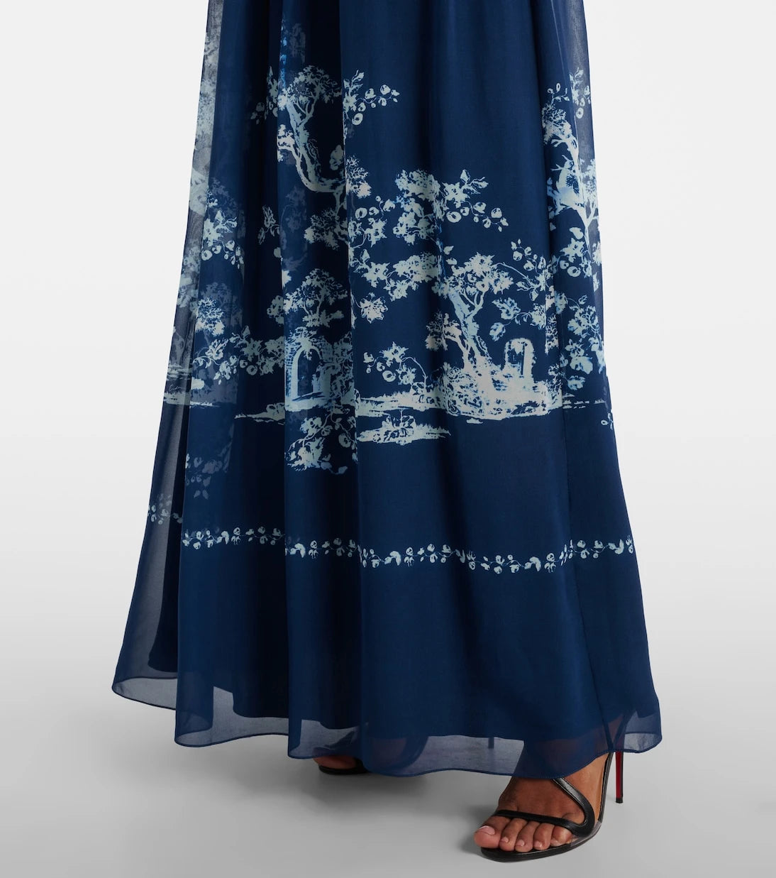 Erdem - Floral ruched silk gown