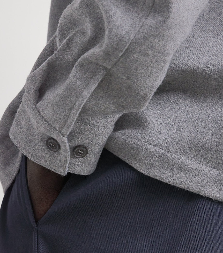 Paul & Shark Grey Wool-Cashmere Overshirt
