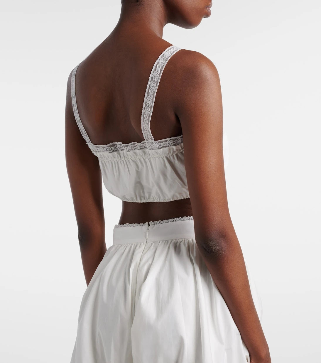 Faithfull - Renee lace-trimmed cotton crop top