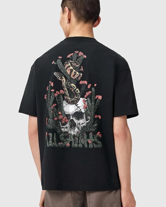 AllSaints уголемена тениска мъжка от памук CACTI