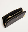 Black Croc-Embossed Leather Long Wallet