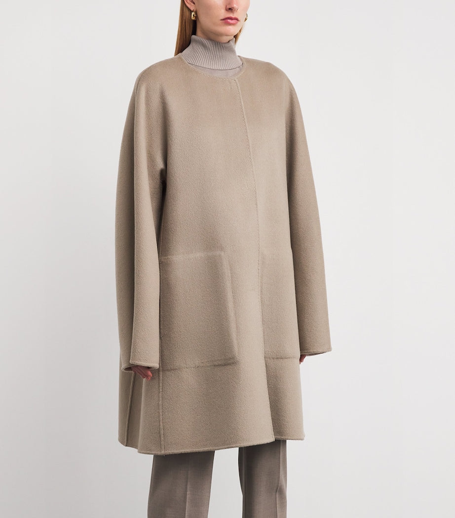 Lafayette 148 Beige Cashmere Reversible Scarf Coat