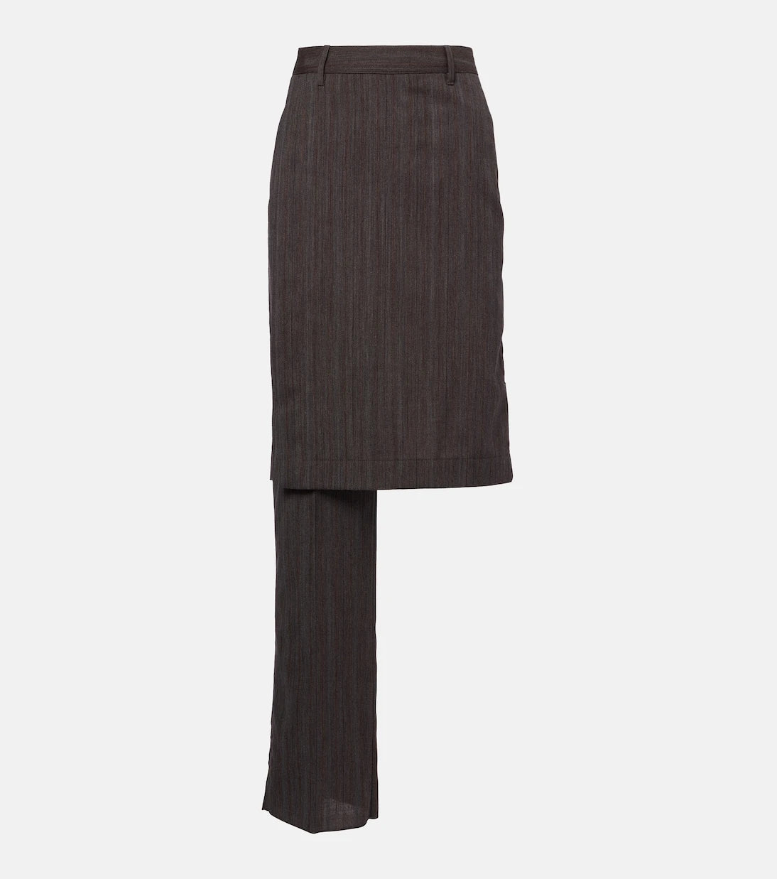 Bottega Veneta - Asymmetric striped wool skirt pants