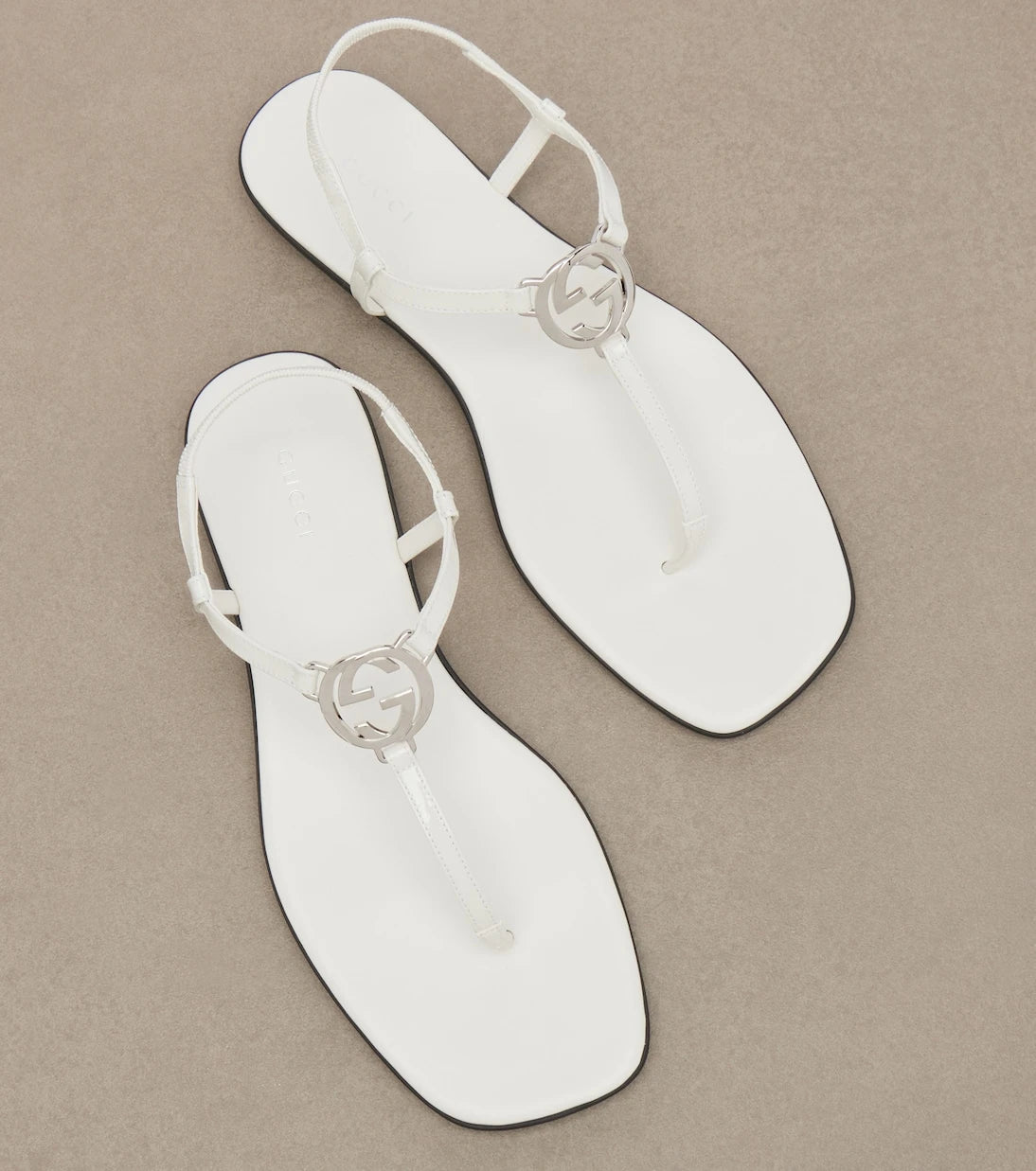 Gucci - Interlocking G leather patent thong sandals