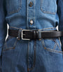 Max Mara Black Leather Belt Suspenders
