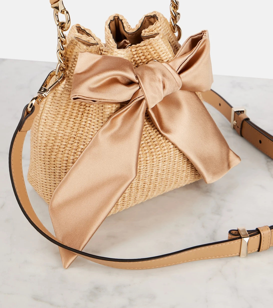 Jimmy Choo - Bon Bon raffia bucket bag