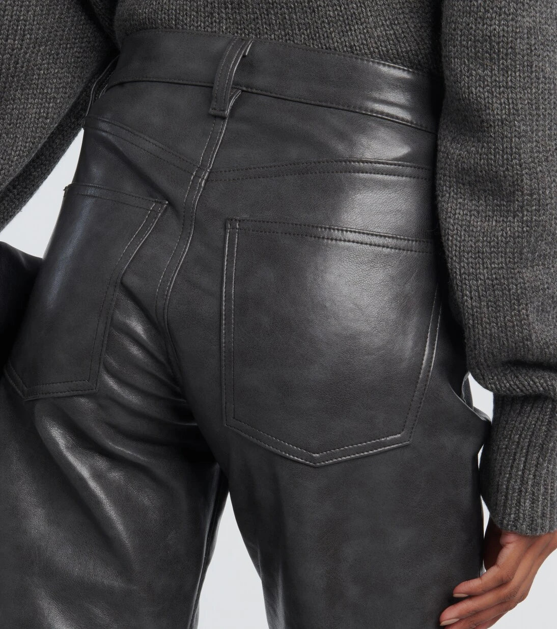 Agolde - Sloane mid-rise leather straight pants