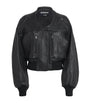 Jacquemus Black Gained Leather Bomber Jacket