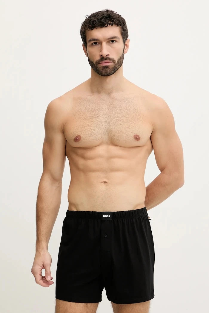 BOSS erkek pamuk ve elastan boxer 2P Jersey Boxer 2 adet