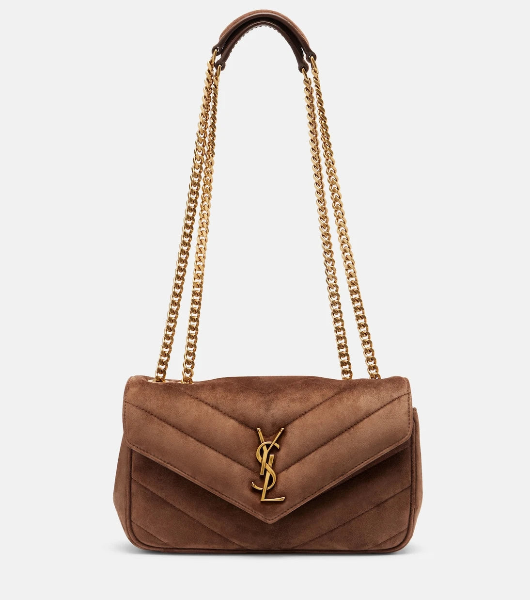 Saint Laurent - Loulou Small matelassé suede shoulder bag