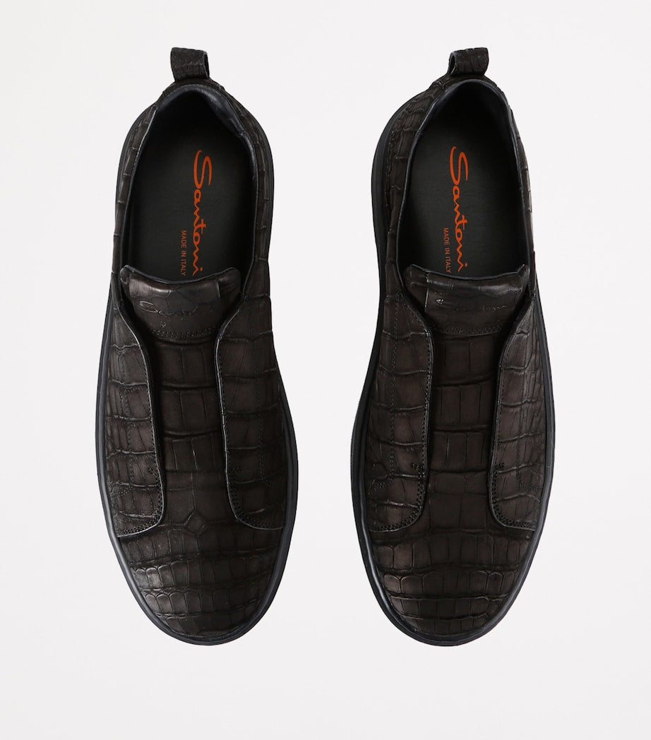 Crocodile Leather Clean Icon Sneakers