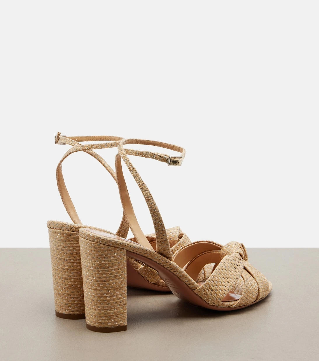 Aquazzura - Nina raffia slingback sandals
