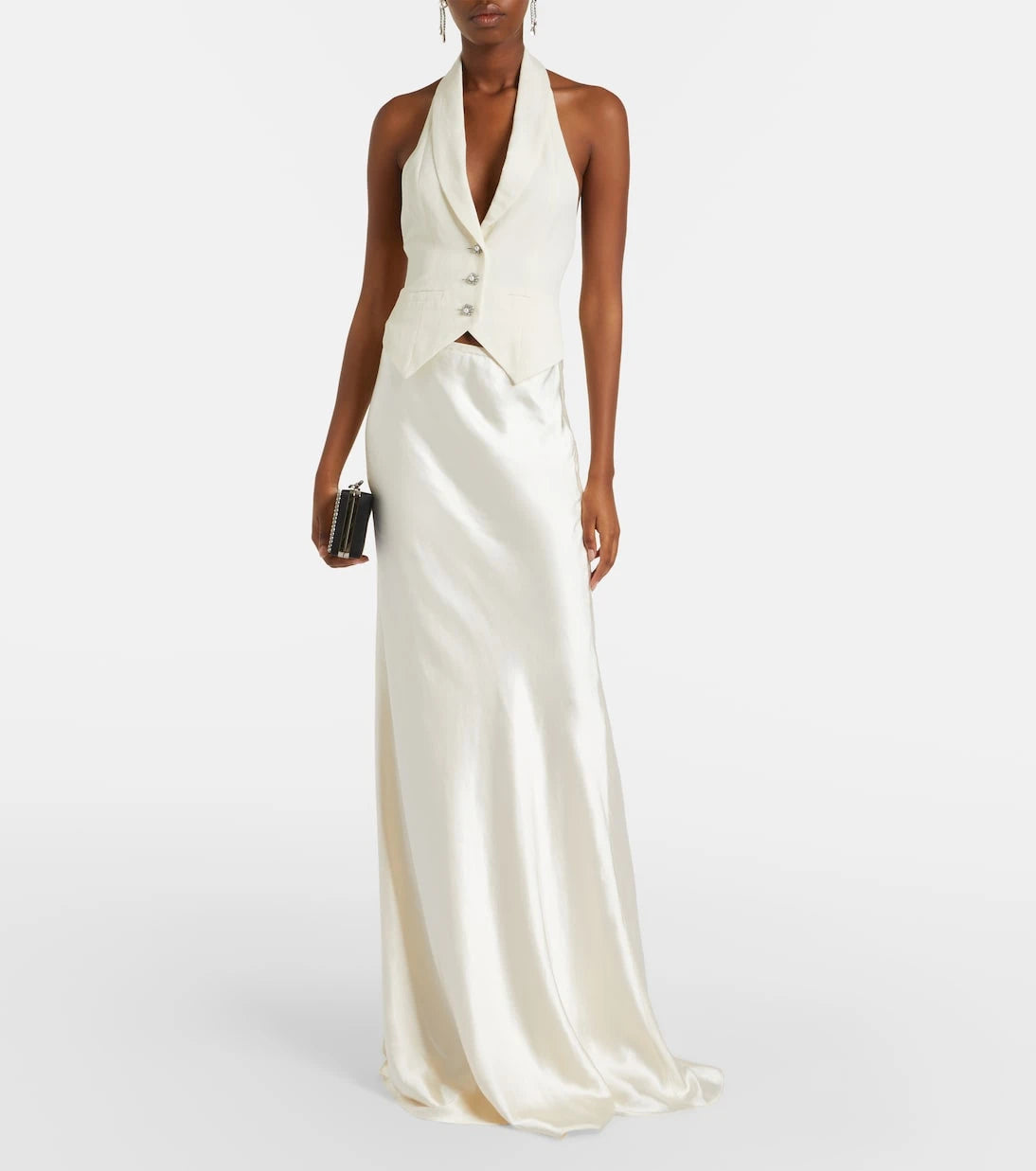 Self-Portrait - Satin maxi dress