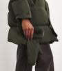 Yves Salomon Green Fur-Trim Down Coat with Mittens