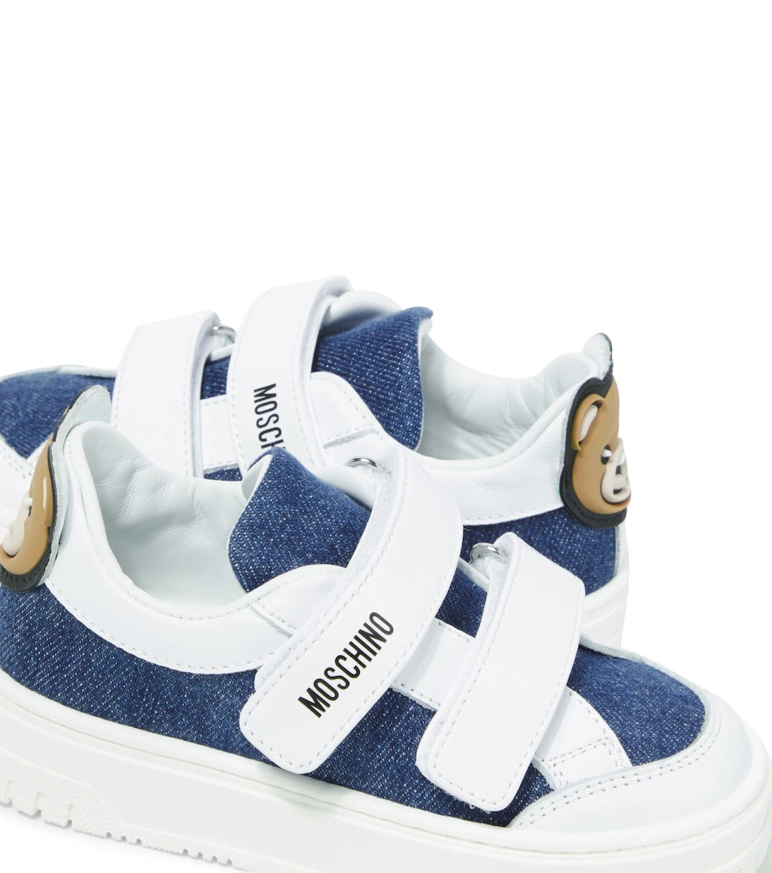 Moschino Kids - Leather-trimmed canvas sneakers