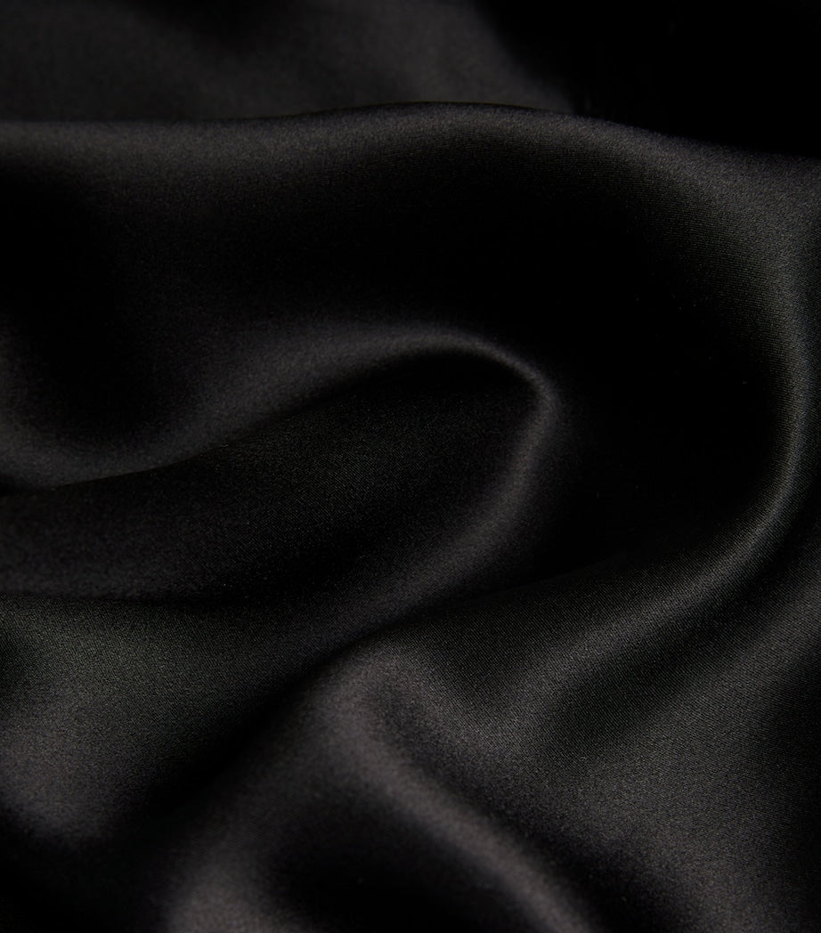 Marjolaine Black Silk Lace-Trim Chemise