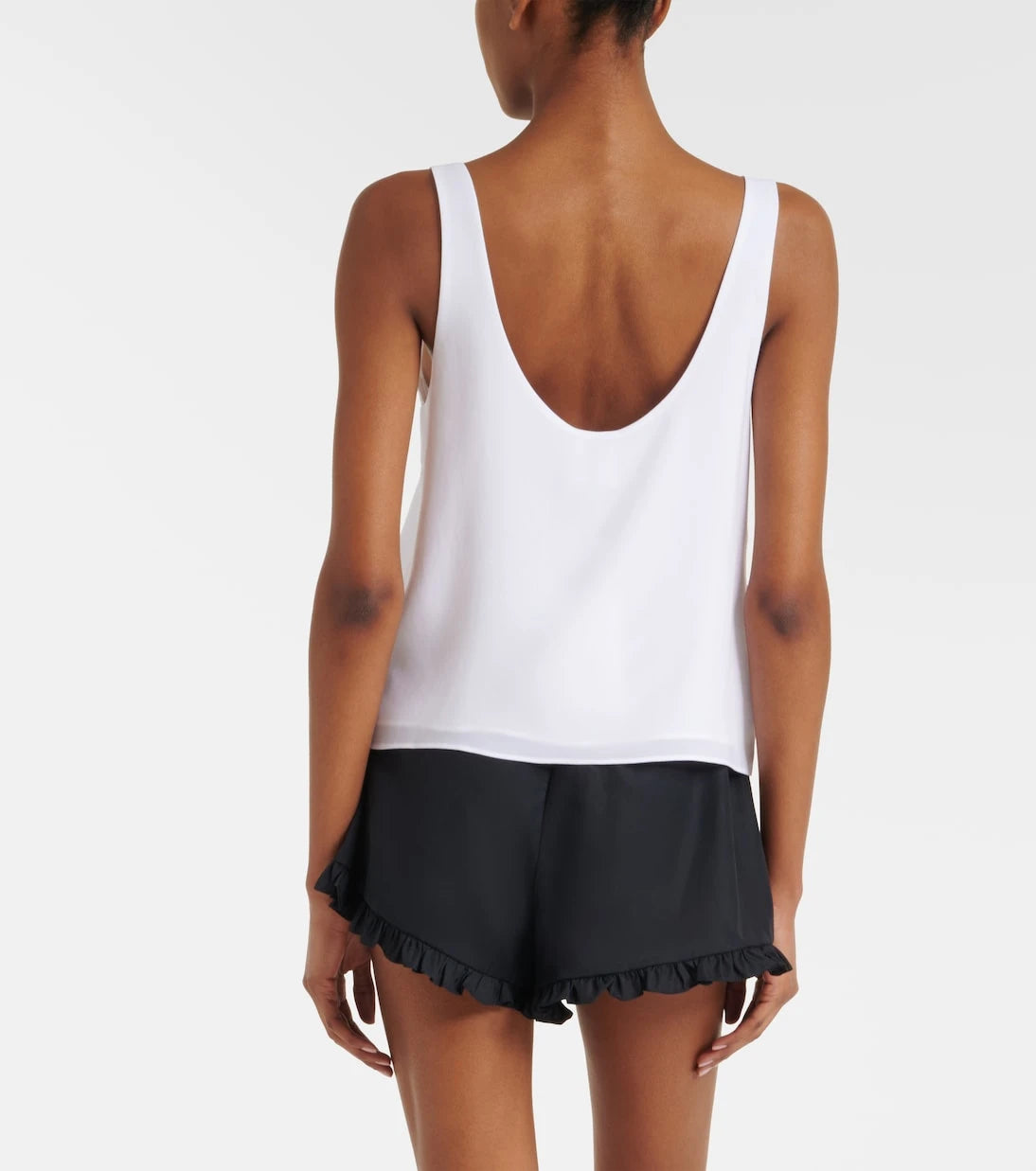 Hunza G - Frill cotton poplin shorts