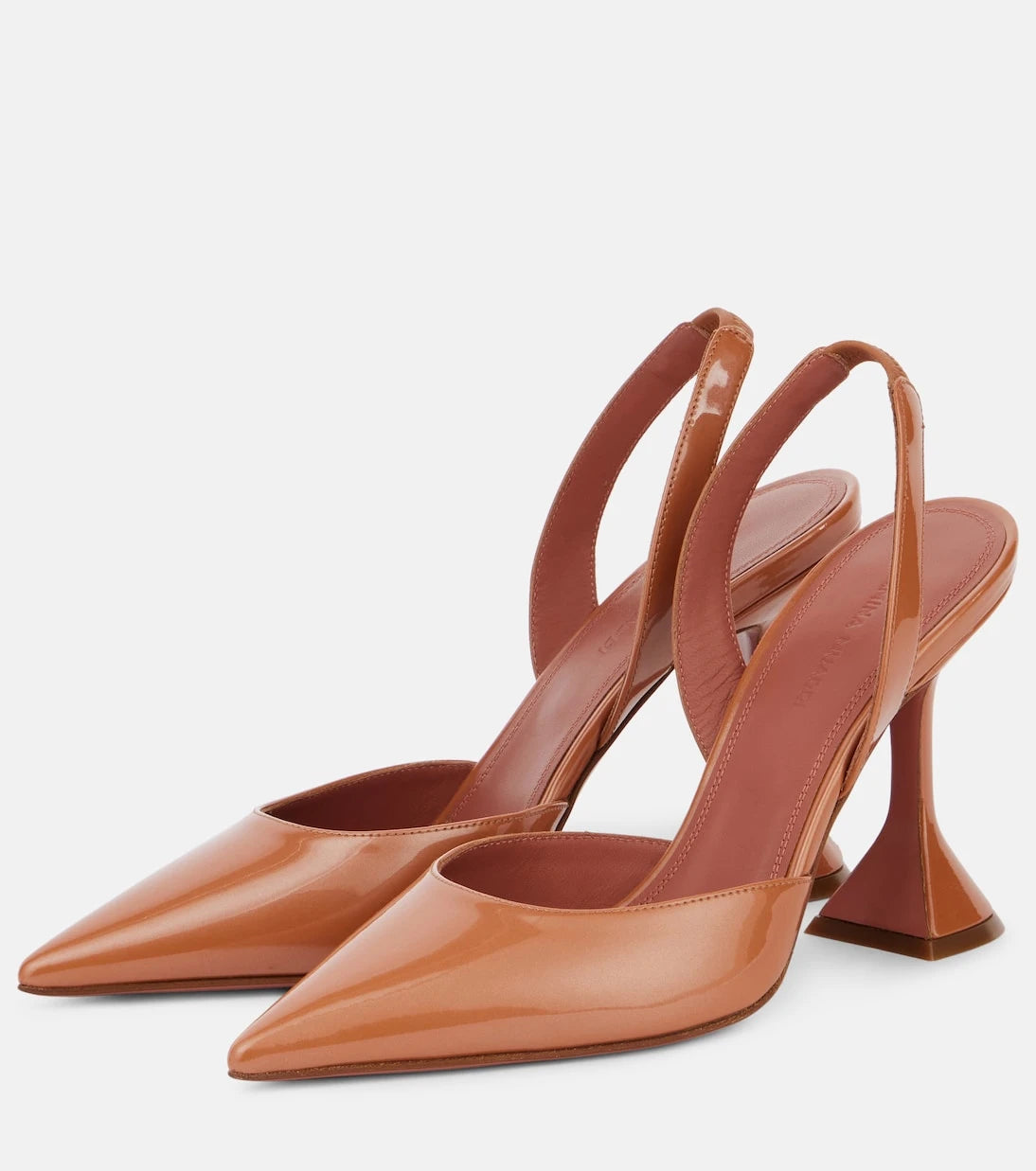 Amina Muaddi - Holli Sling 95 patent leather pumps