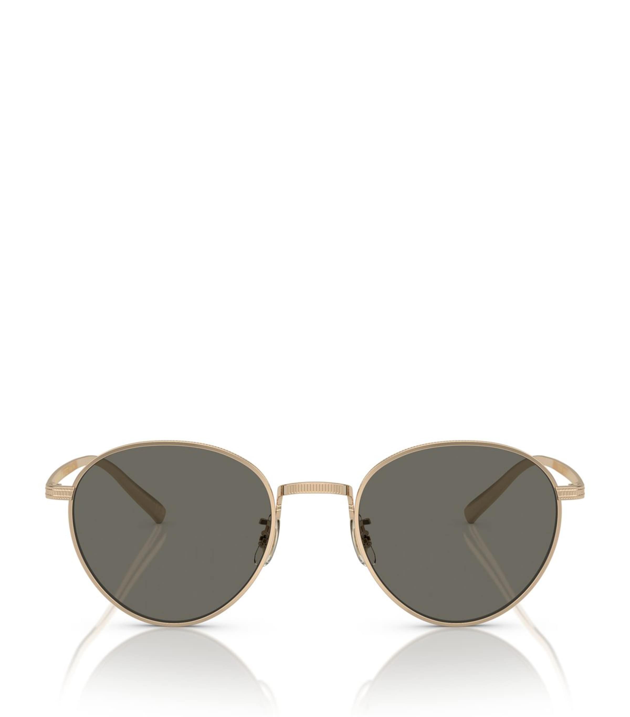 Oliver Peoples Gold Round Rhydian Sunglasses