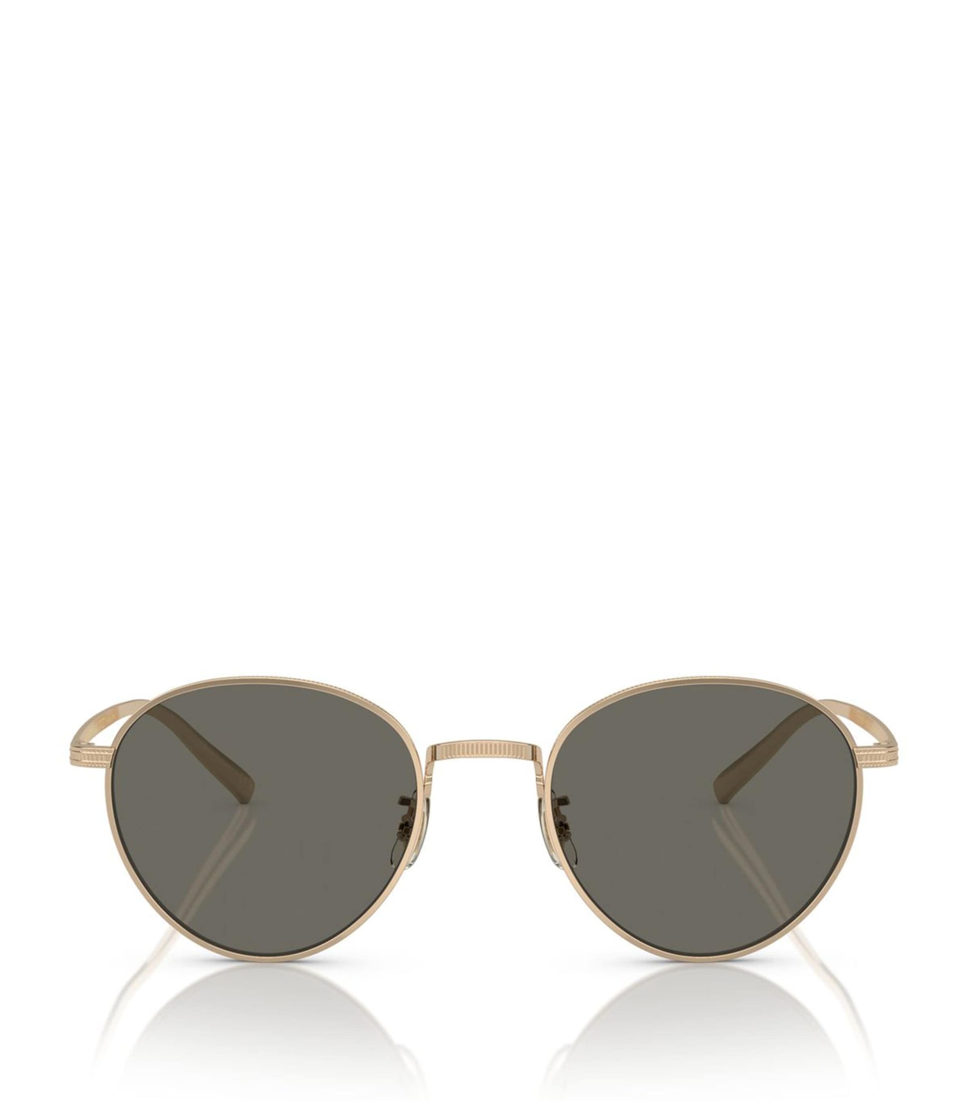 Oliver Peoples Gold Round Rhydian Sunglasses