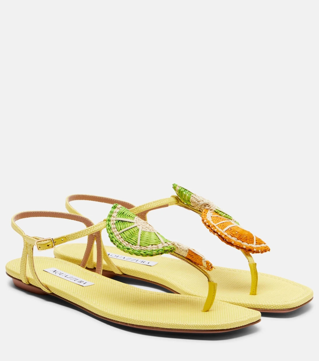 Aquazzura - Citrus Sugar rafya arkası açık sandaletler