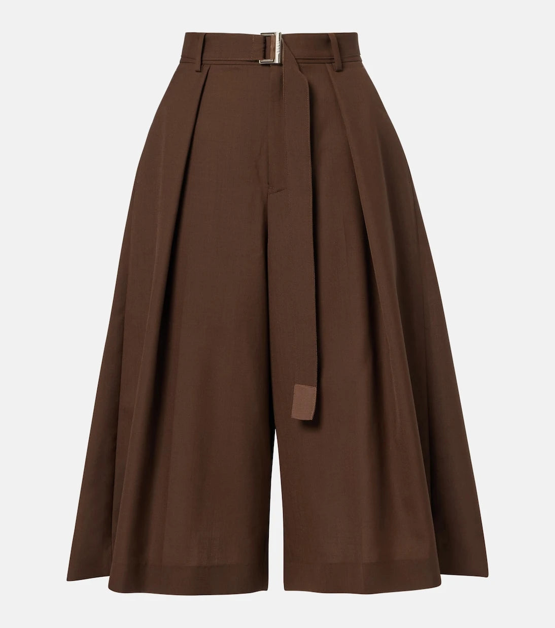 Sacai - Pleated belted shorts