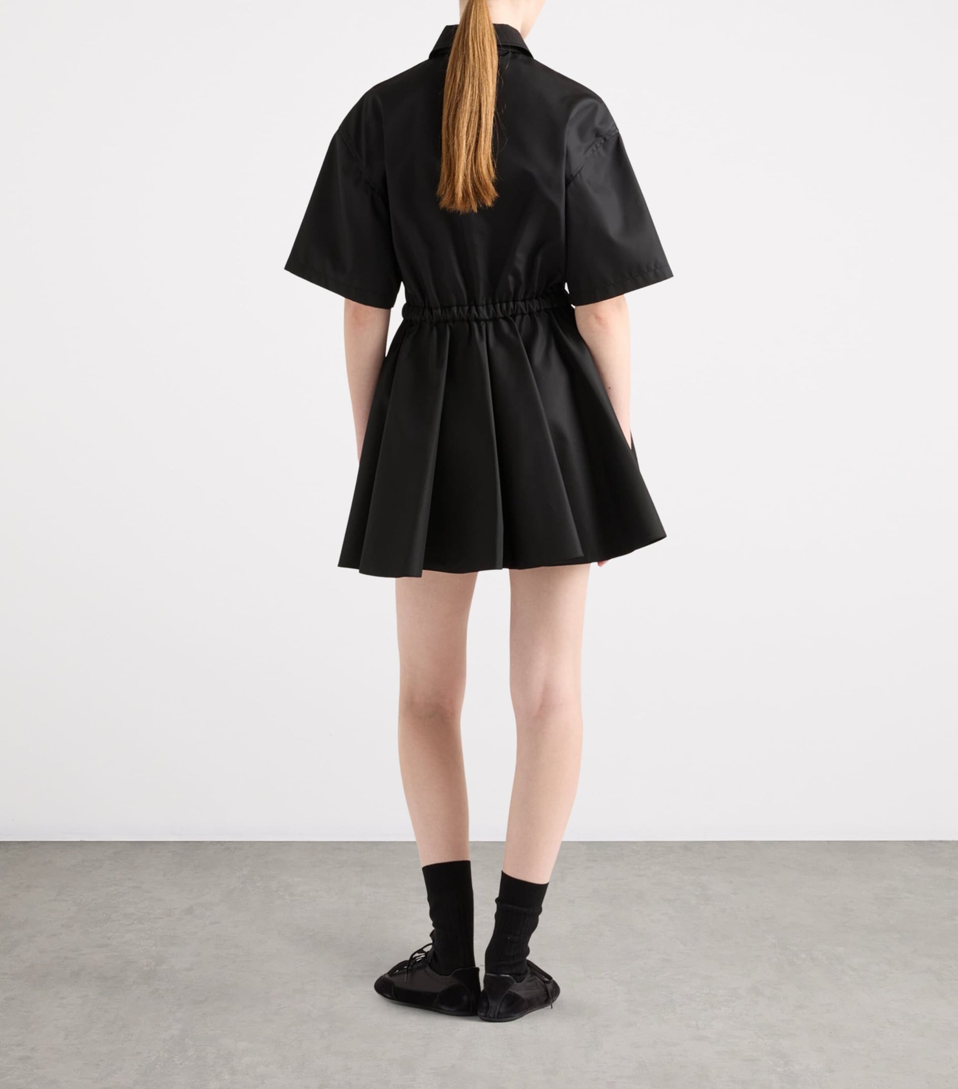 Black Re-Nylon Mini Dress