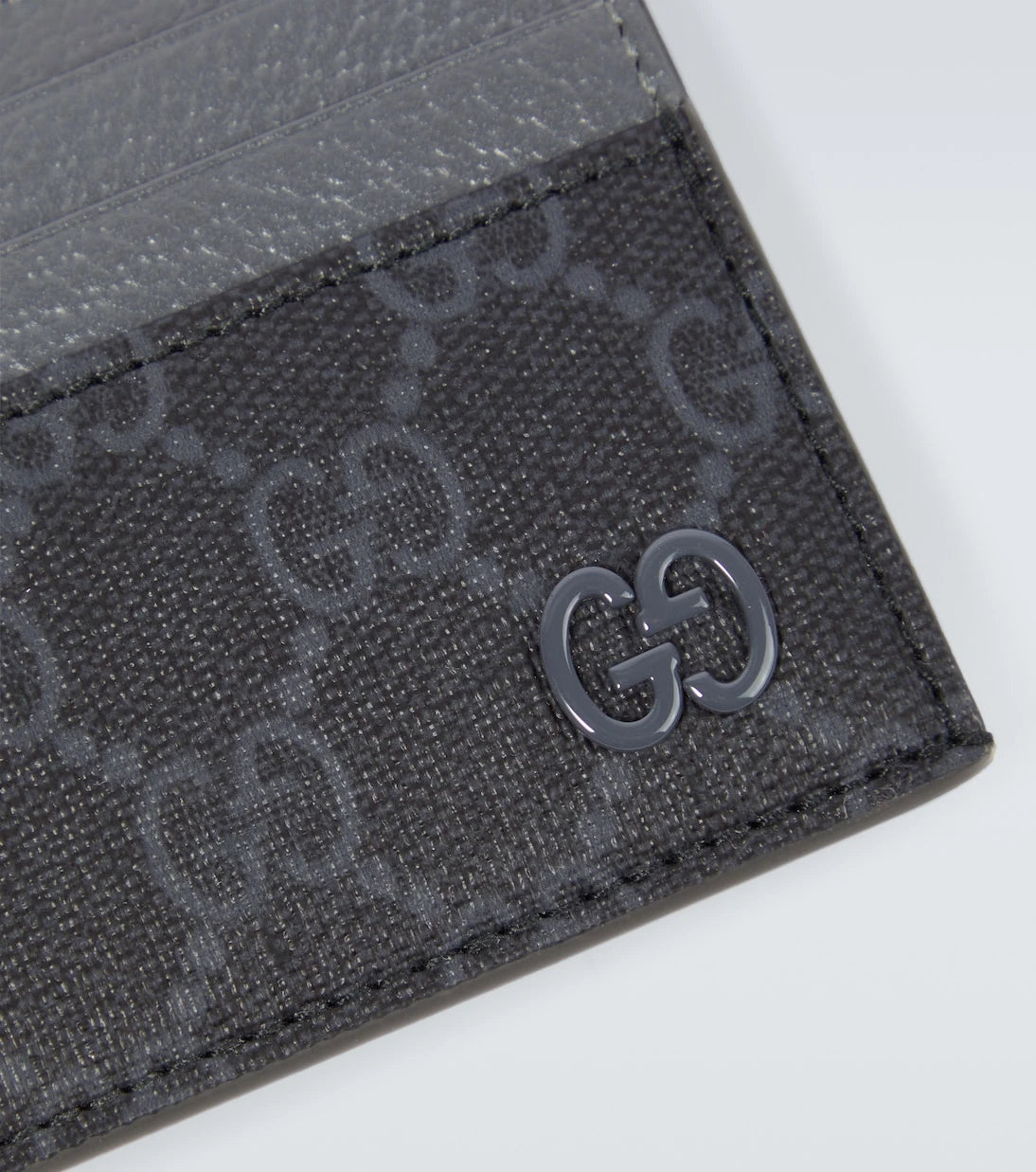 Gucci - Leather-trimmed GG canvas card holder