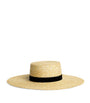 Raffia Mira Boater Hat