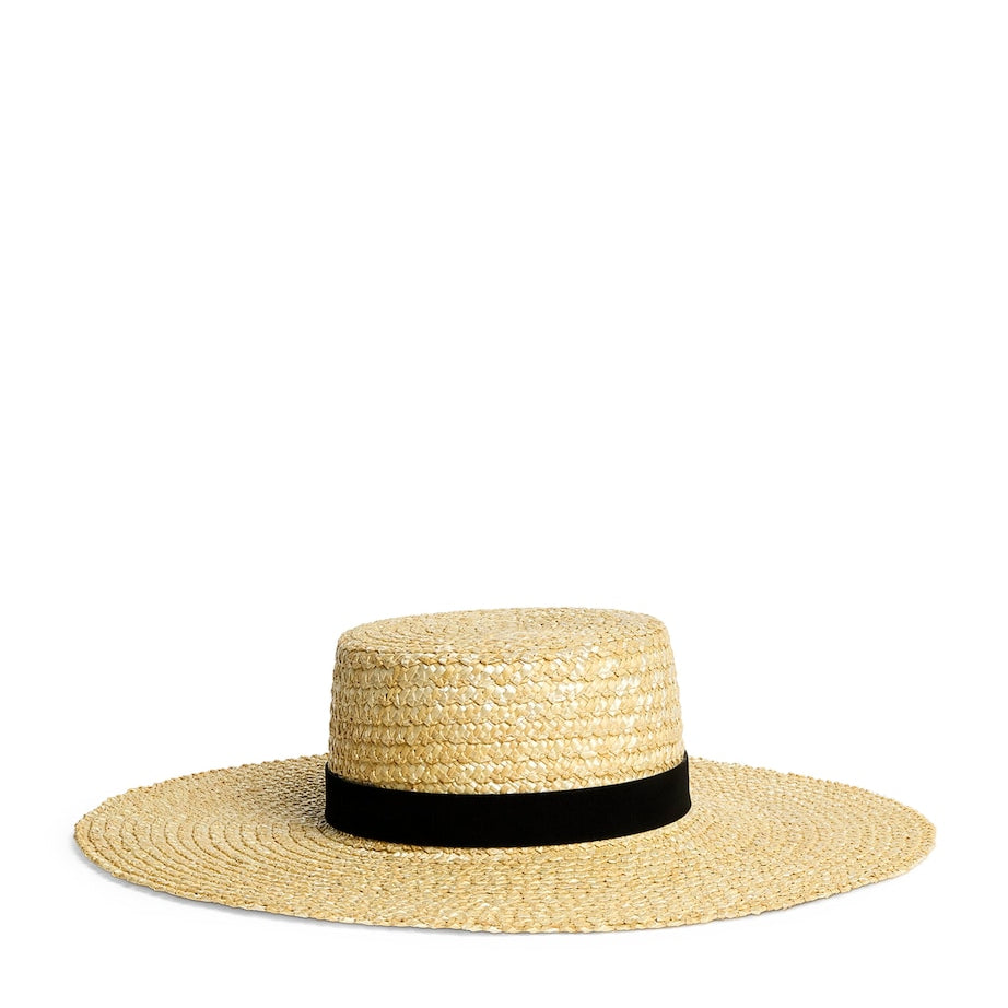Raffia Mira Boater Hat