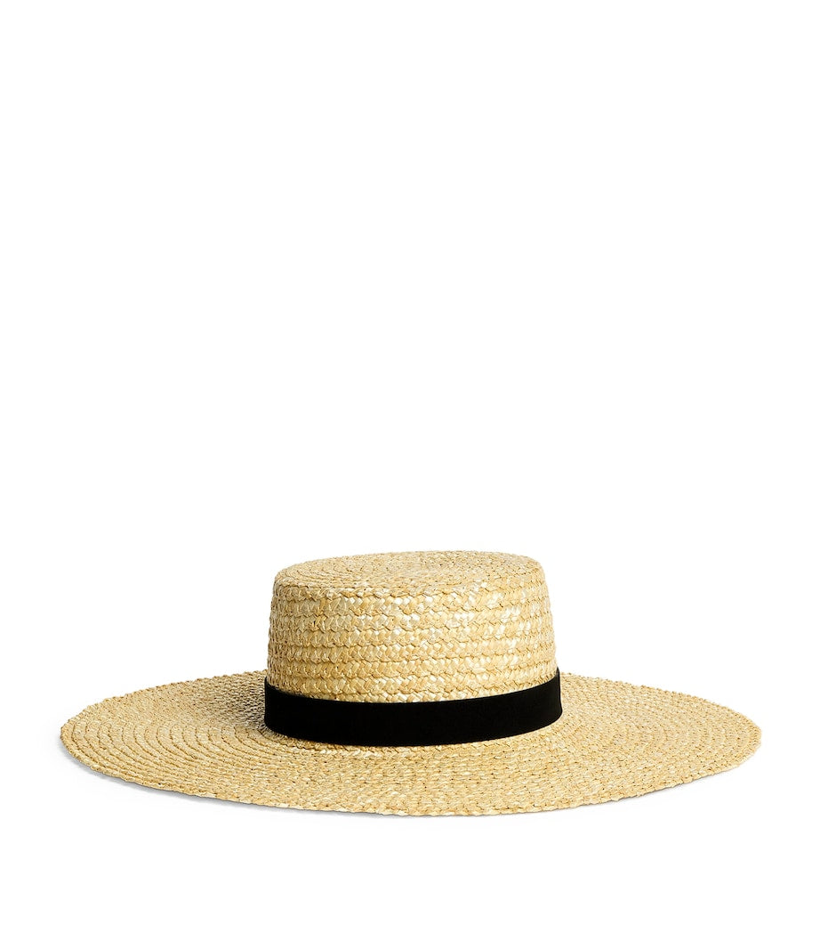 Raffia Mira Boater Hat