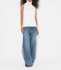 Alaïa Blue Side-Slit Round-Leg Jeans