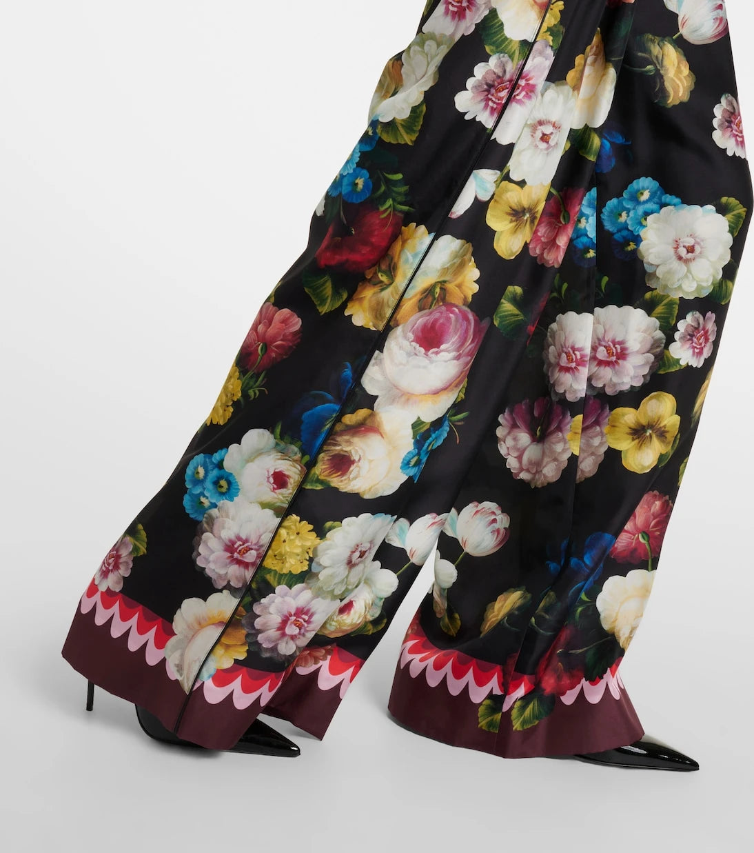 Dolce&Gabbana - Floral high-rise silk wide-leg pants