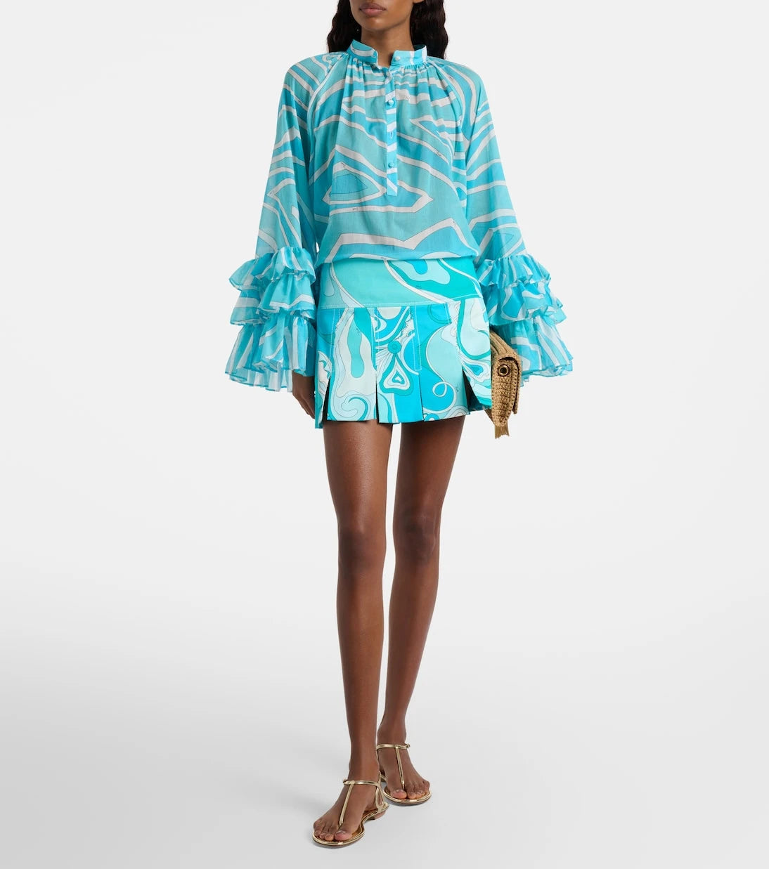 Pucci - Marmo ruffled cotton blouse