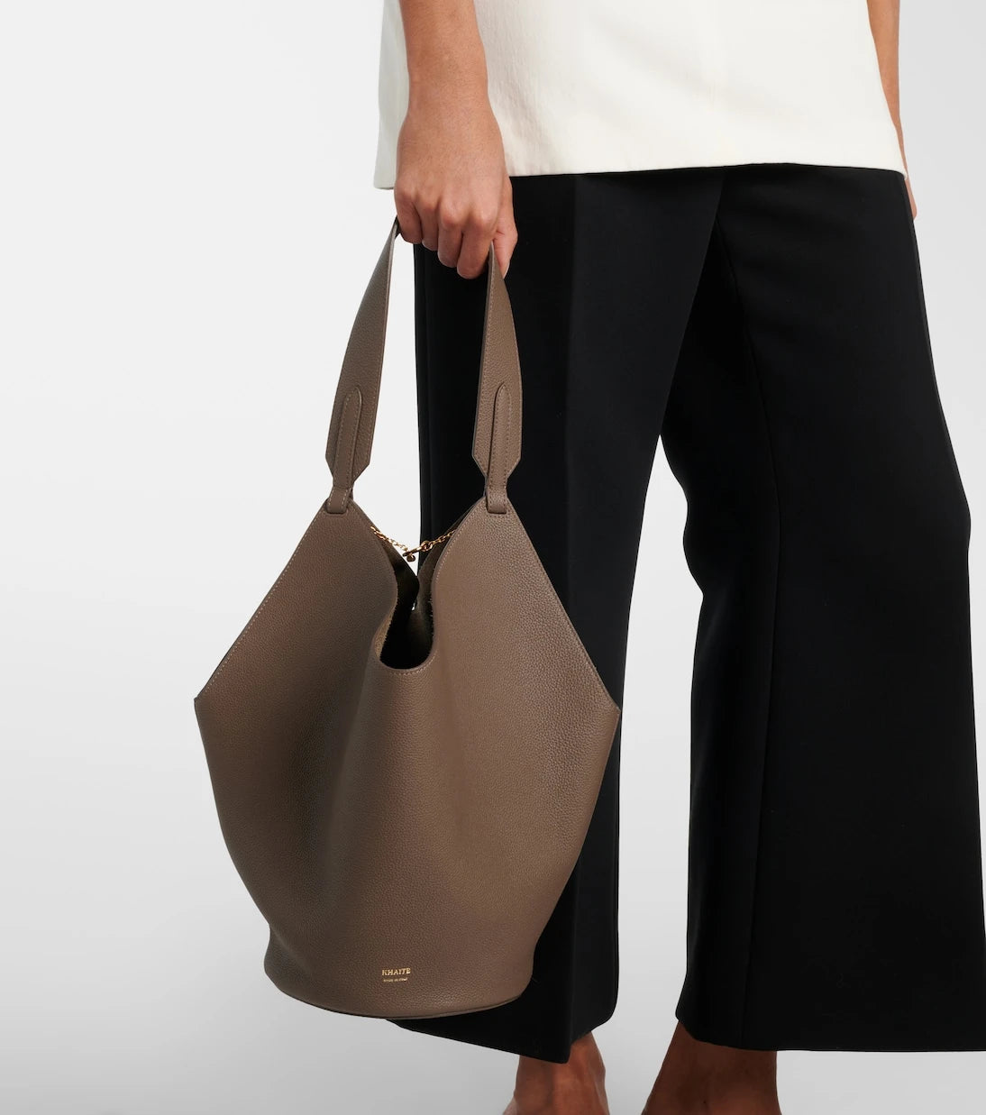 Khaite - Lotus Small leather tote bag