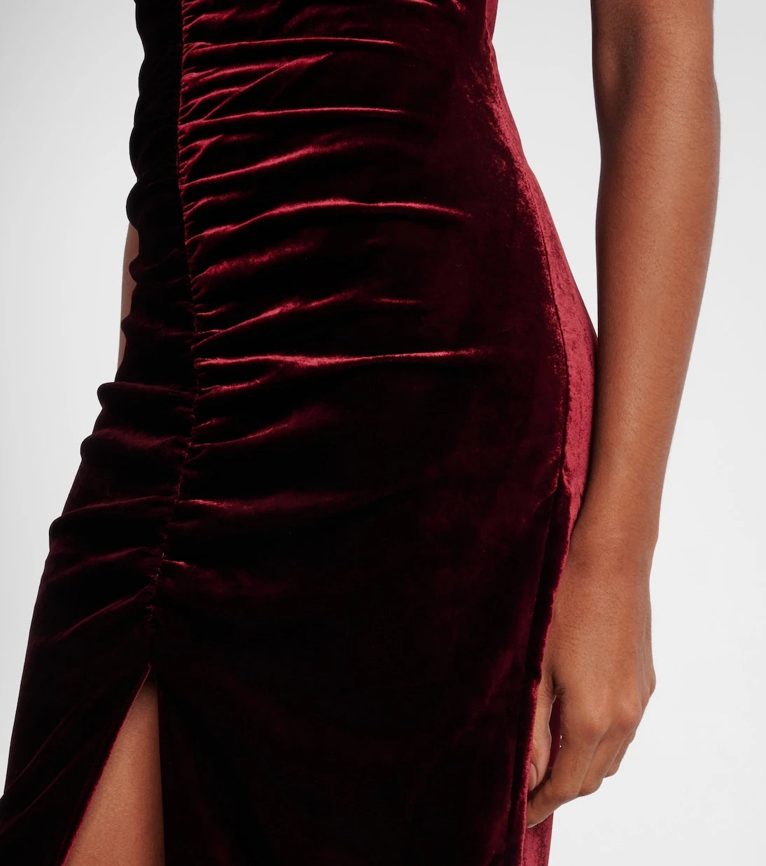 Alessandra Rich - Bow-detail ruched velvet gown