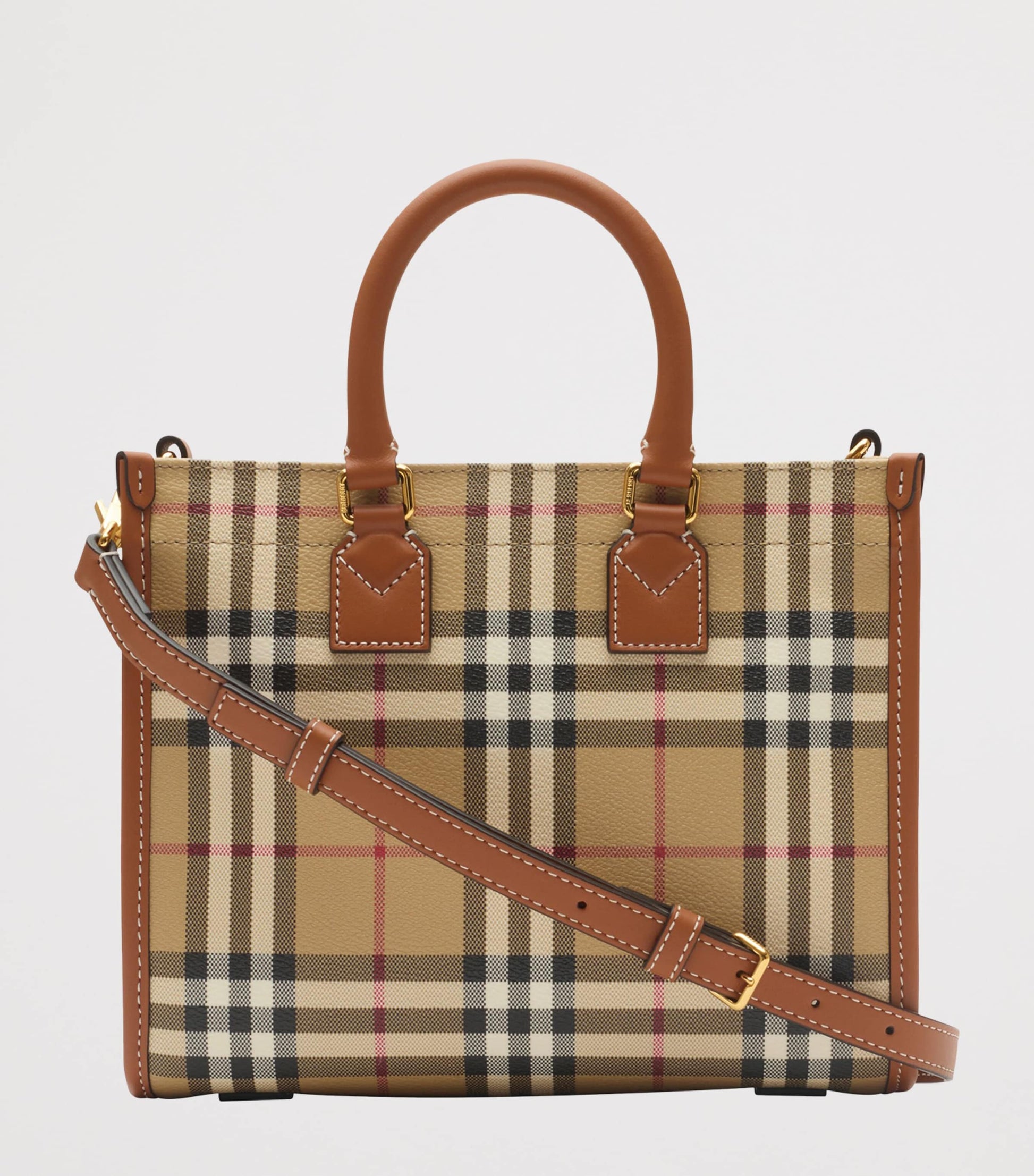 Brown Mini Check Freya Tote Bag