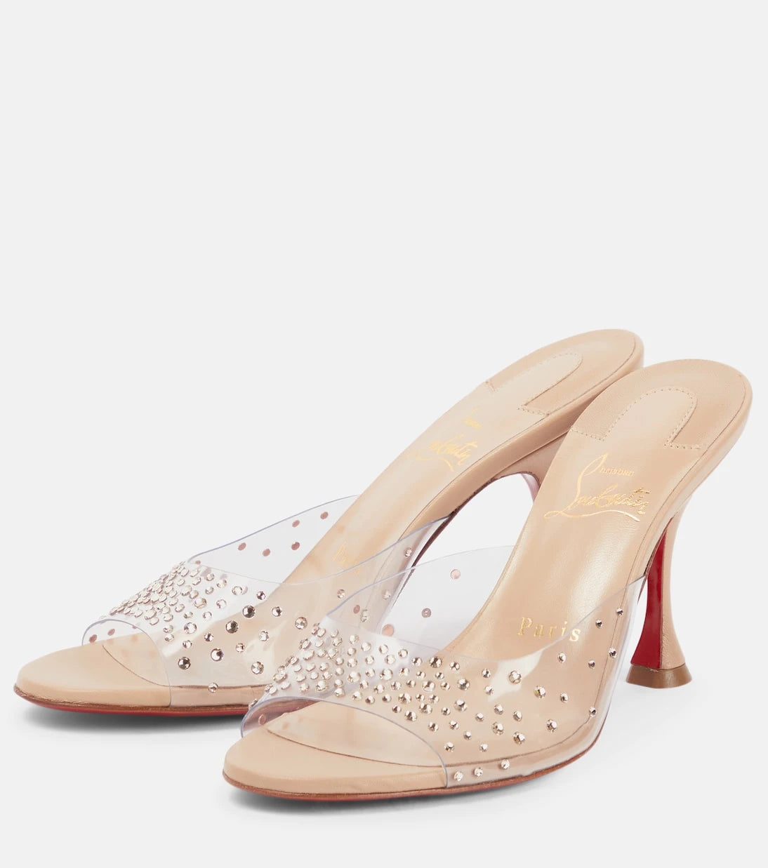 Christian Louboutin - حذاء ميول Nudes Degramule مزين بالترتر
