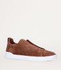 Zegna Suede Triple Stitch Sneakers