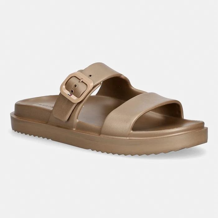 Tommy Hilfiger Kadın Terlik TH DOUBLE STRAP SANDAL PEARL