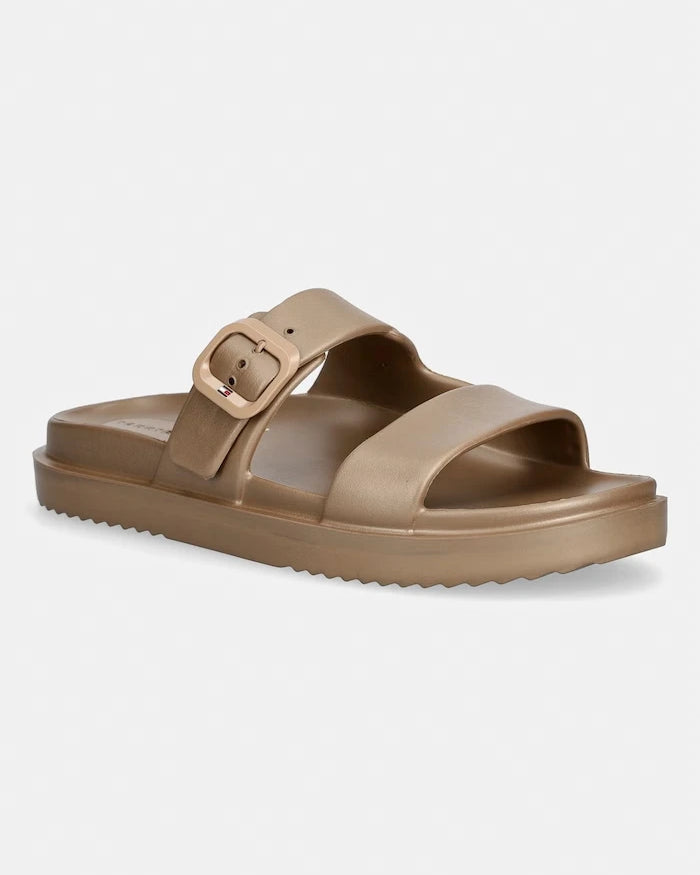 Tommy Hilfiger Kadın Terlik TH DOUBLE STRAP SANDAL PEARL